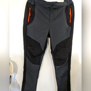 Wind Stopper Fleece Lined Pants Waterproof Softshell   black men's 38x33